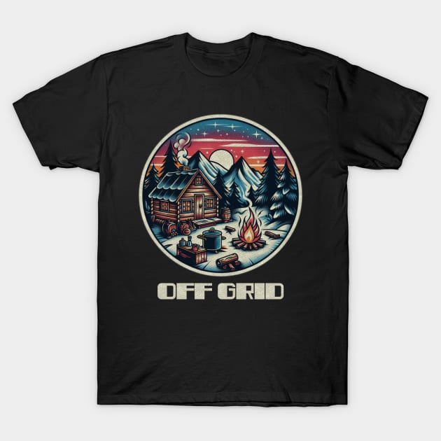 Cozy off grid cabin T-Shirt by Tofuvanman